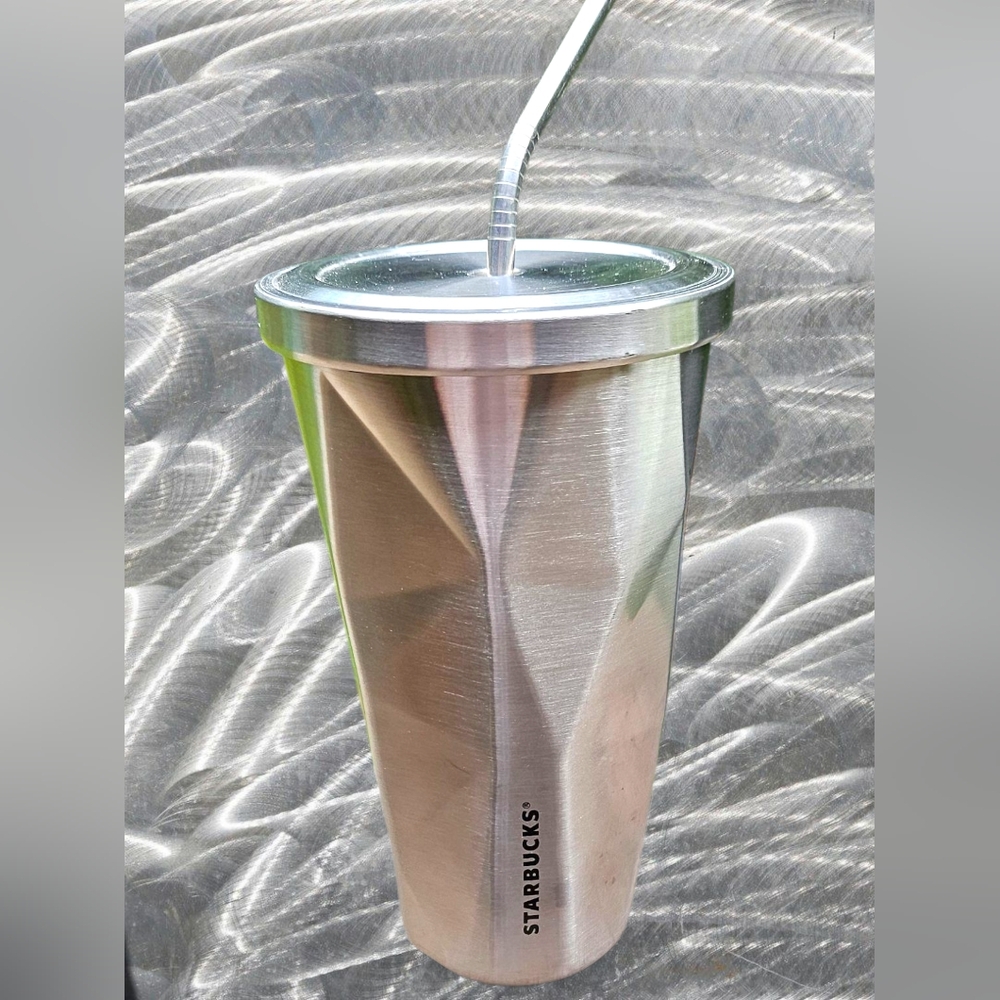 Starbucks Silver Stainless Steel Tumbler with Straw